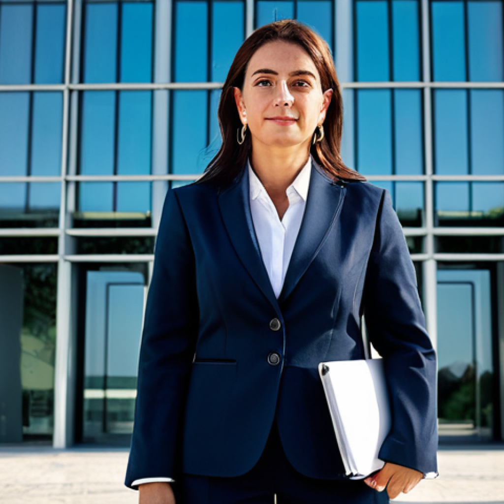 중국어 발음 교정 방법 - **

"A professional businesswoman in a modest business suit, standing in front of a modern office bu...