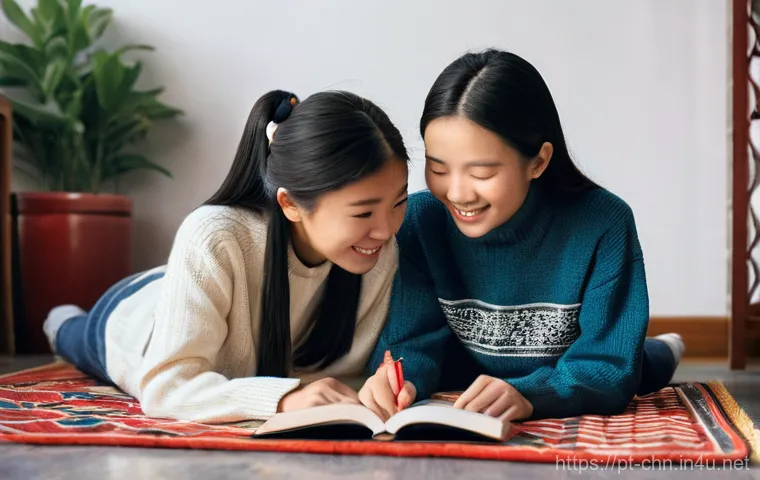 중국어 독해 문제 풀이 요령 - **Image Prompt: Seamless Digital Learning: Apps and Graded Readers**
    "A cozy, eye-level shot of ...