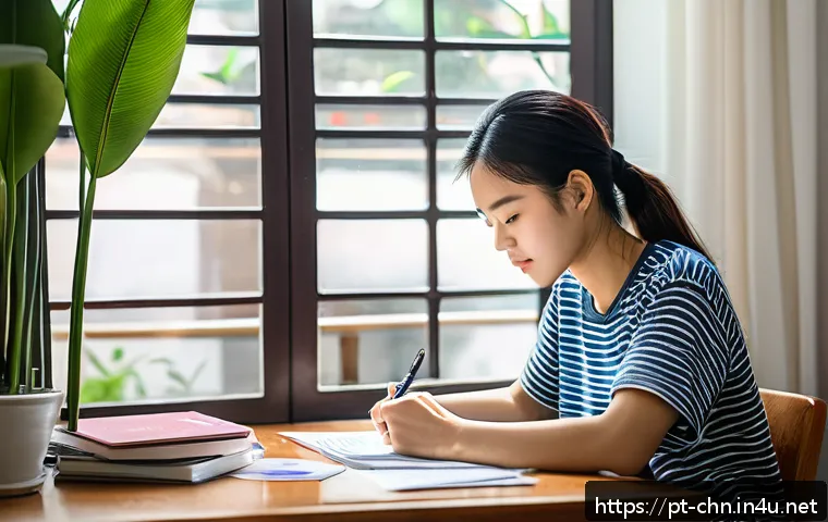 HSK 학습 전략 세우기 - A focused young adult studying Mandarin Chinese at a cozy home desk in S&atilde;o Paulo, Brazil, surrounded...